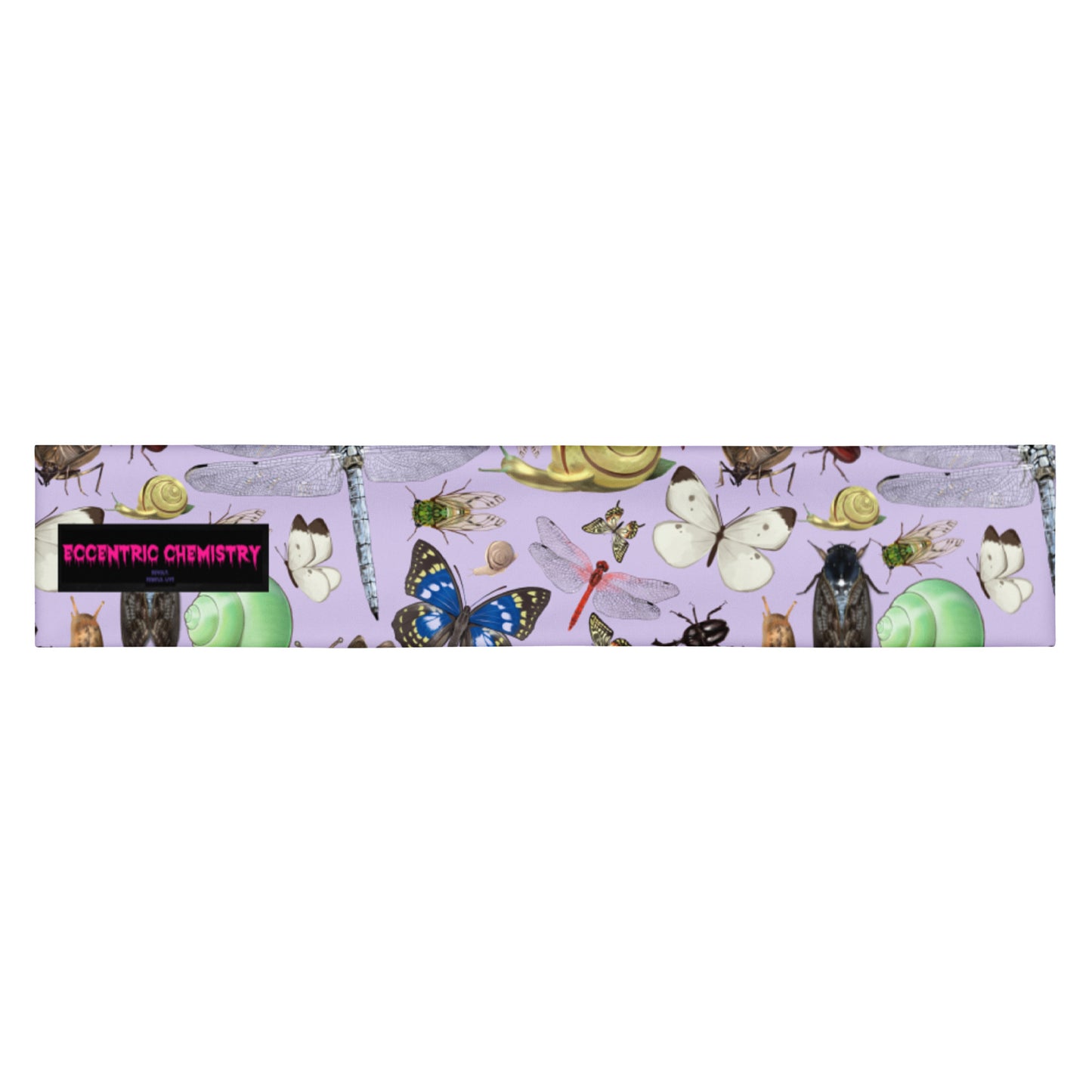 Eccentric Chemistry Tiny Universe insect field experiment all-over-print white headband, stylish and comfortable accessory.