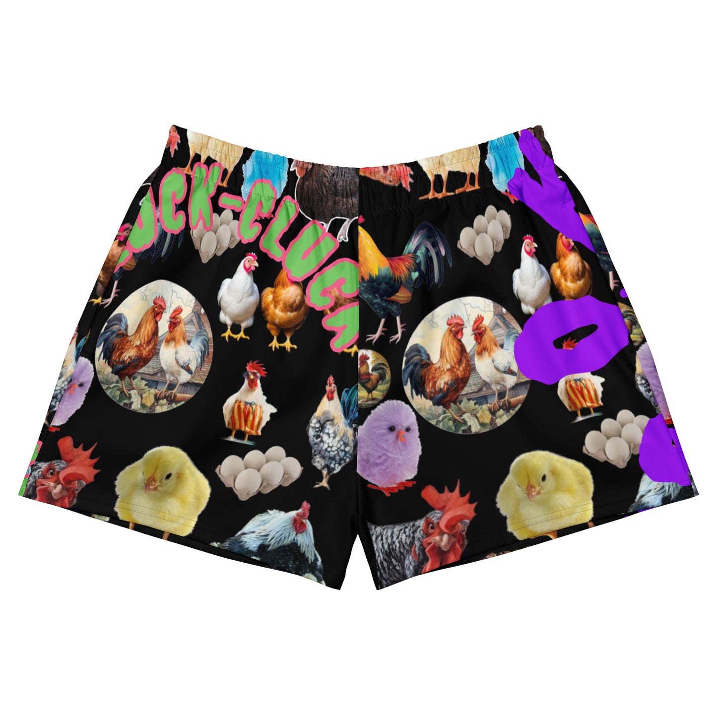 Unisex Athletic Shorts with all-over print featuring Flock‑Field Motion Reactor Experiment design by Eccentric Chemistry.