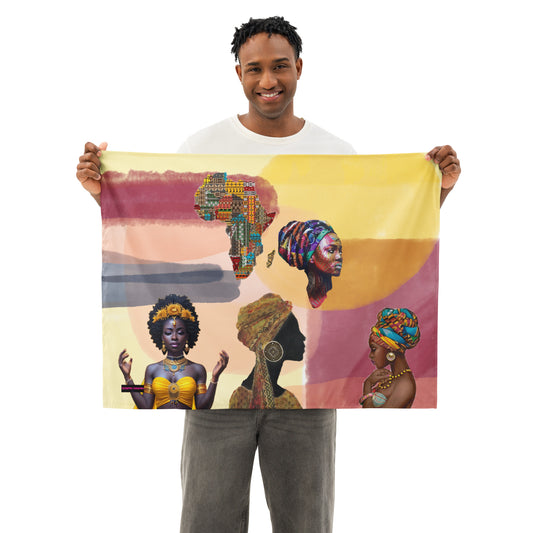 Indoor wall tapestry featuring a goddess of the earth design, sublimation print by Eccentric Chemistry’s Laboratory of Strange & Stylish Things.