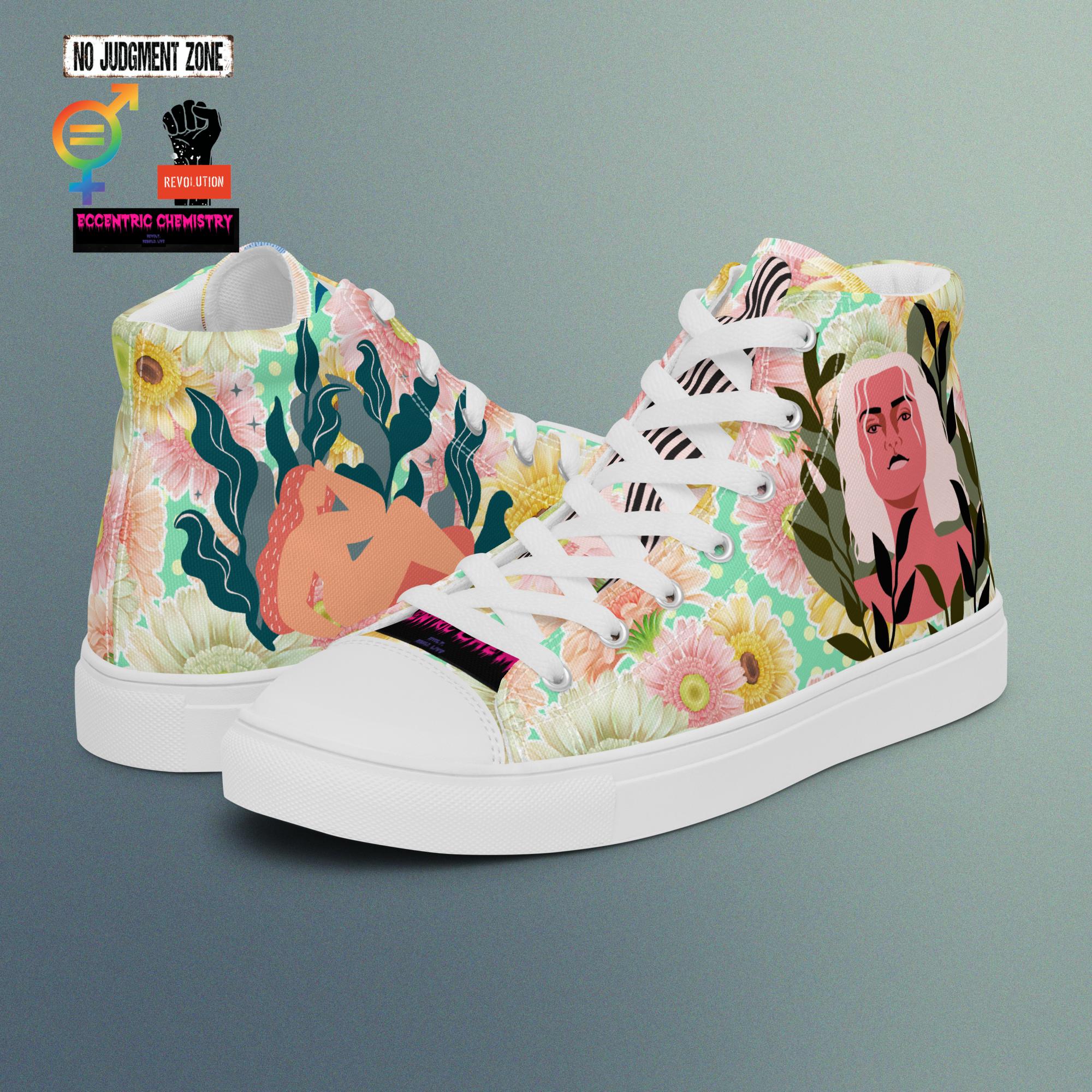 HIGH-TOPS CANVAS SHOES- LAB EXPERIMENTS PRINTS WITH HIGH COLOR PRINT VOLTAGE