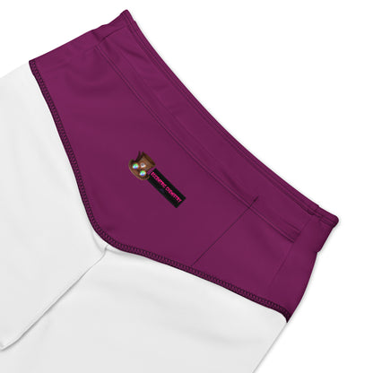 Women's bright steam velocity experiment biker shorts with all-over white print from Eccentric Chemistry's Laboratory of Strange & Stylish Things.