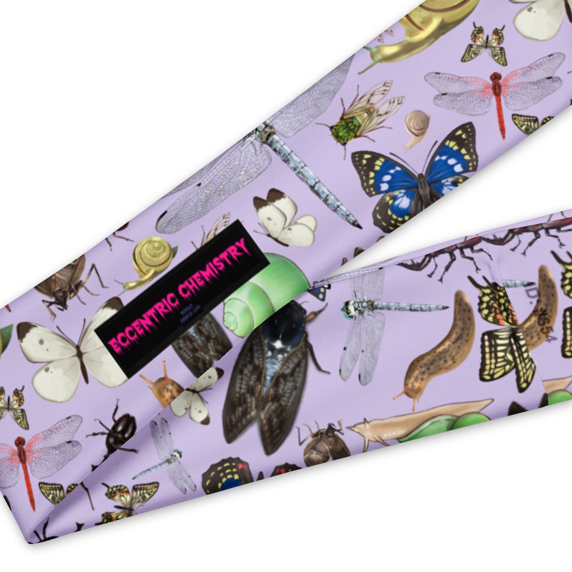 Eccentric Chemistry Tiny Universe insect field experiment all-over-print headband in white, stylish and unique fabric design