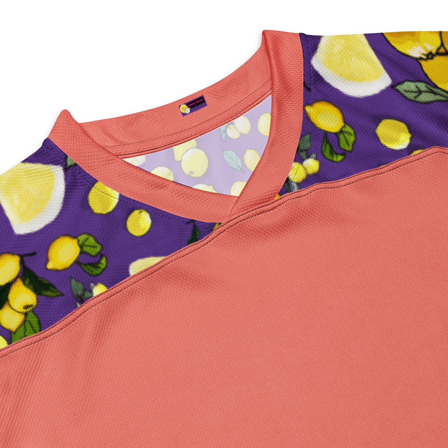 Unisex hockey fan jersey with lemon and mixology print, white all-over design, made from recycled materials, stylish and casual wear