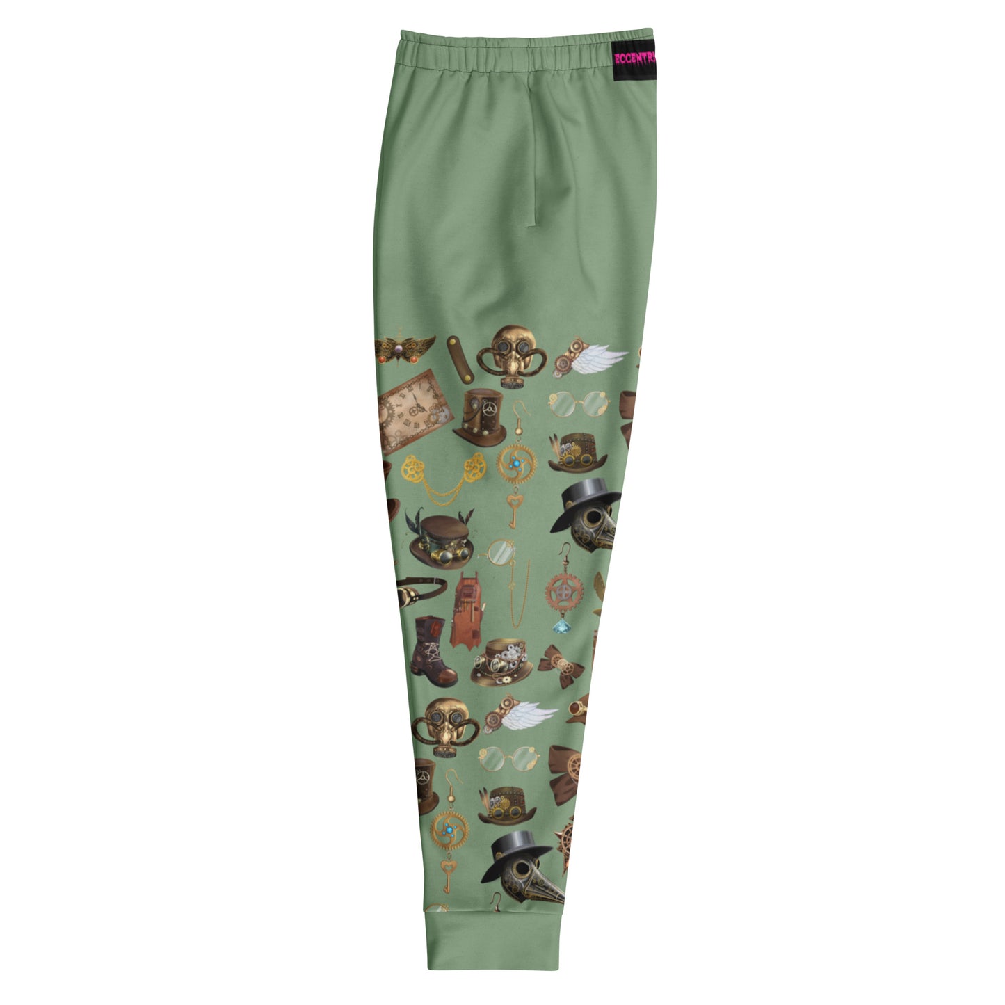 Men’s Brass-Circuit Experiment recycled joggers from Eccentric Chemistry with all-over white circuit pattern and casual fit.