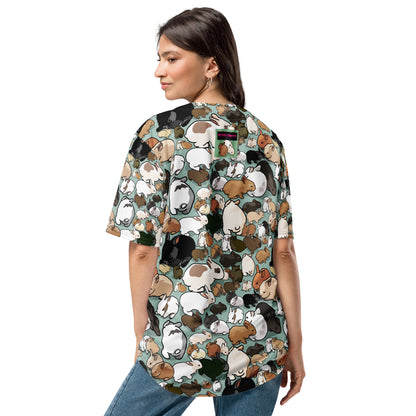 Unisex recycled white baseball jersey with all-over scientific print, from Eccentric Chemistry’s Laboratory of Strange & Stylish Things.