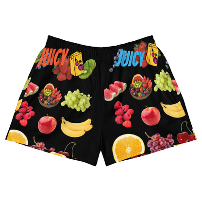 Unisex athletic shorts with all-over Juicy Fruit Fusion print, featuring vibrant colors and a comfortable fit.