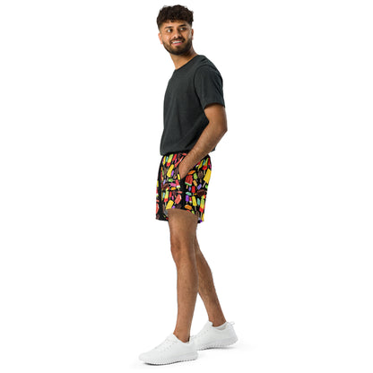 Unisex athletic shorts with a colorful all-over popsicle print from Eccentric Chemistry's Tush Shorts collection