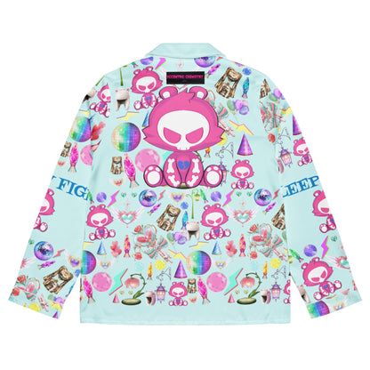 Women’s long sleeve pajama top with all-over print featuring playful laboratory-themed designs from Eccentric Chemistry.