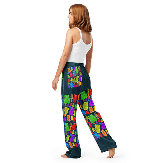 Women's pajama pants with all-over scientific DNA and experiment print, made by Eccentric Chemistry's Laboratory of Strange & Stylish Things.