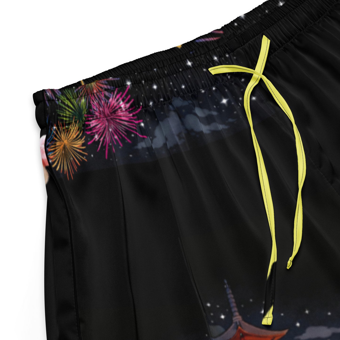 Eccentric Chemistry Tiny Shop Meow Festival Reactor Unit PJ-2.6 party-paw pajama shorts with all-over black print on women’s sleepwear
