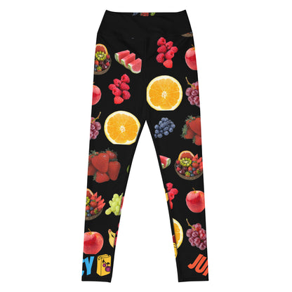 White Juicy Photon Stretch Wear yoga leggings with vibrant all-over print, designed for comfort and style during yoga sessions.