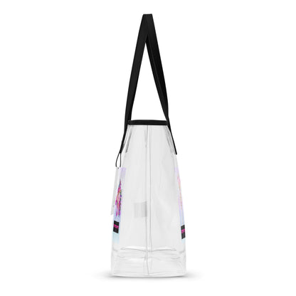 Clear tote bag featuring unicorn and stardust designs, perfect for stylish accessories from Eccentric Chemistry’s Decor collection.