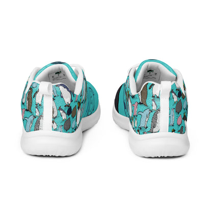 Men’s white athletic shoes by Eccentric Chemistry featuring a sleek design and comfortable fit, with a focus on the back view.