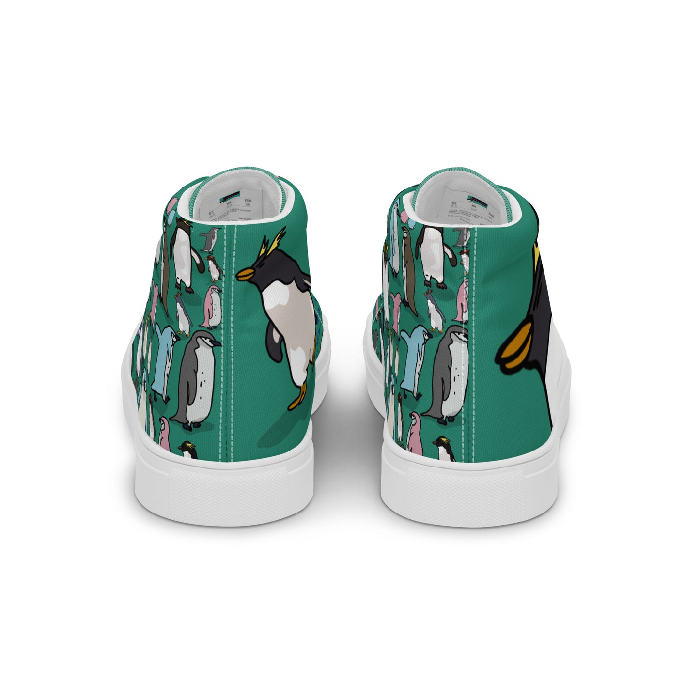 Men’s green high-top canvas shoes with white soles from Eccentric Chemistry’s Laboratory of Strange & Stylish Things.