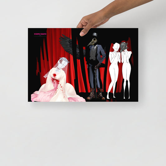 Eccentric Art DEATH OF HER poster on premium luster photo paper, featuring a dark, artistic design in 12x18 size.