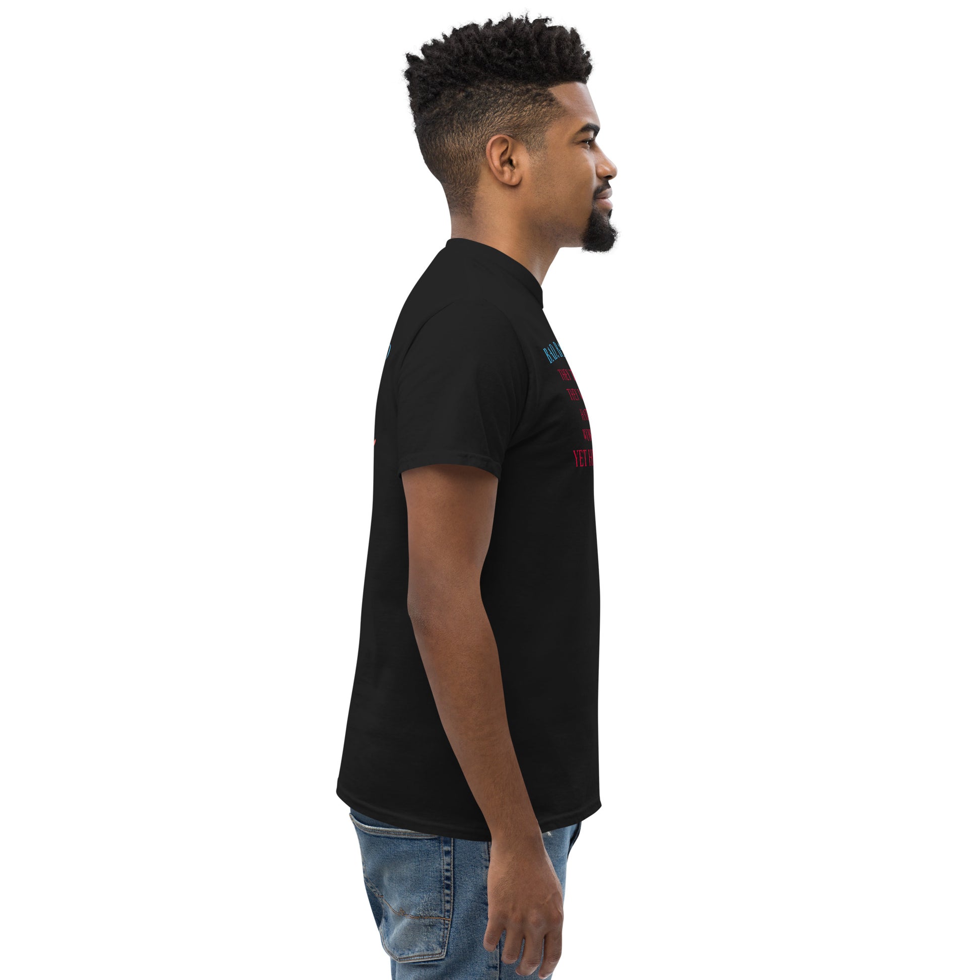 Black unisex Classic Tee by Eccentric Chemistry featuring a Super Bowl Hero 2026 cultural impact design.