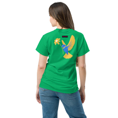 Unisex Classic Tee in Irish Green by Eccentric Chemistry's Tiny Shop of T-Shirt Horrors, showing the back design.