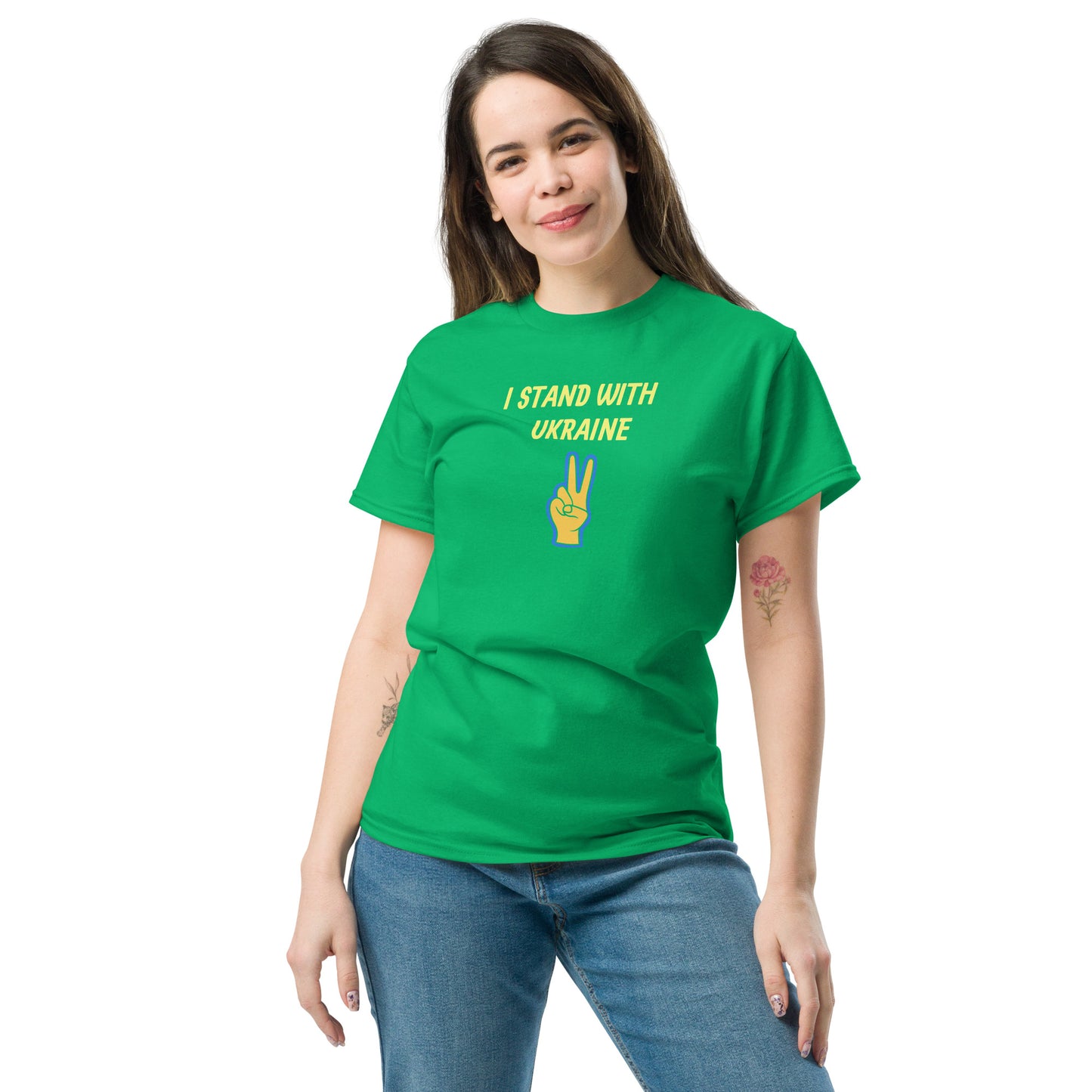 Unisex Classic Tee in Irish Green by Eccentric Chemistry featuring a simple front design and casual fit.