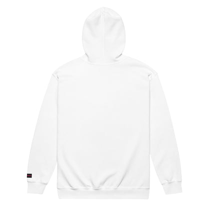 Unisex white zip hoodie featuring coffee lover-themed design from Eccentric Chemistry’s Laboratory of Strange & Stylish Things.