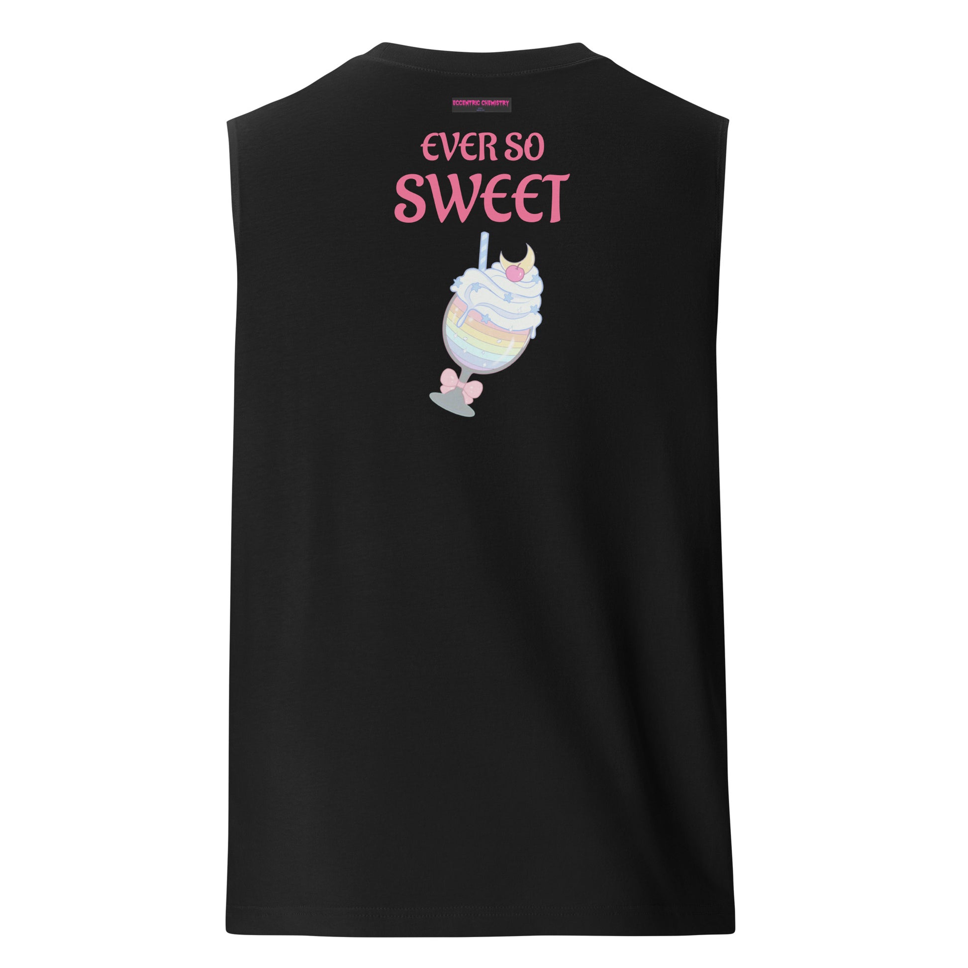 Unisex black muscle shirt featuring a stylish back design, from Eccentric Chemistry’s Laboratory of Strange & Stylish Things.