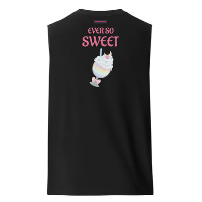 Unisex black muscle shirt featuring a stylish back design, from Eccentric Chemistry’s Laboratory of Strange & Stylish Things.