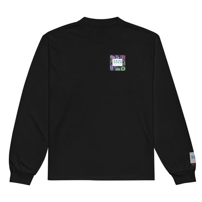 Black long sleeve shirt by Eccentric Chemistry featuring a classic "Game Over Research" graphic on the front.