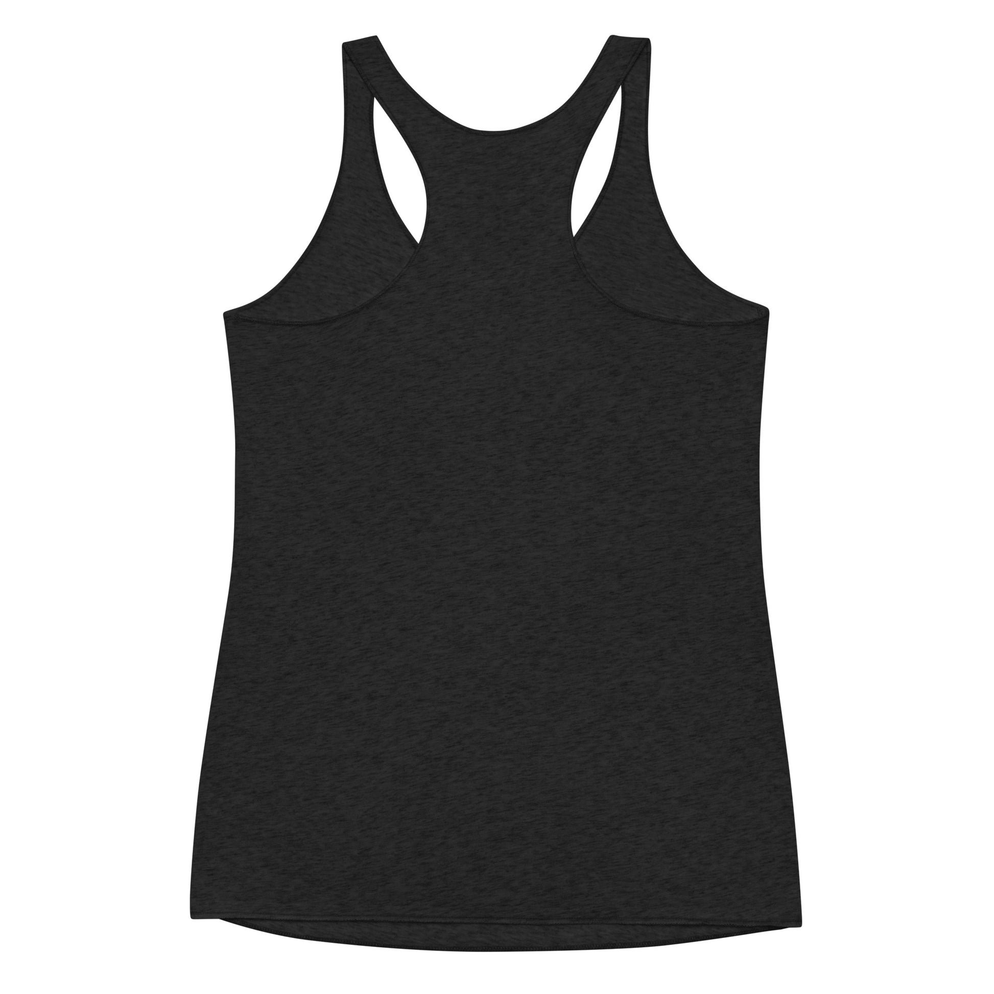 Women’s black racerback tank top featuring vintage lab experiment graphic, inspired by Eccentric Chemistry's Entomology Cutie design.